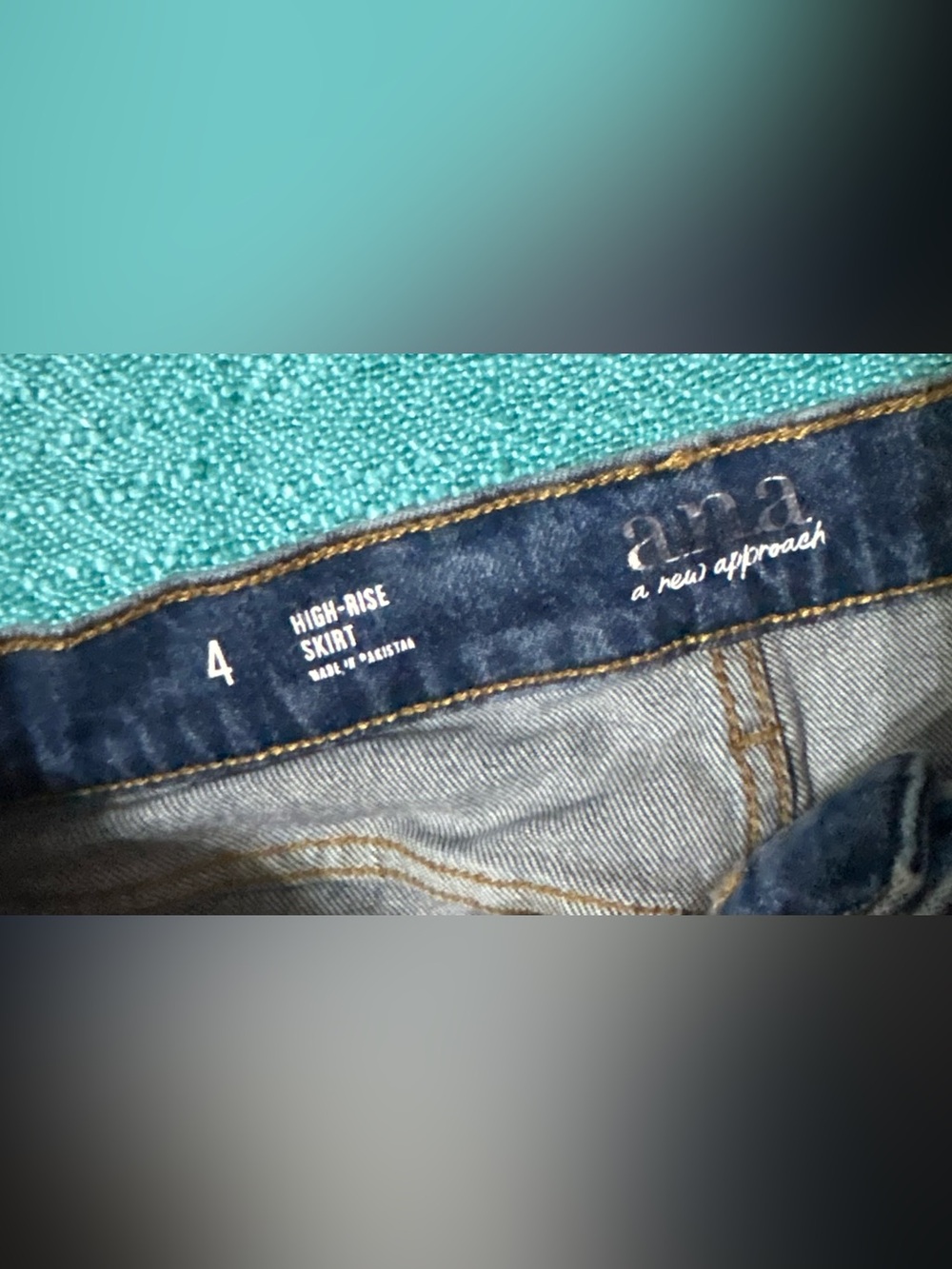 a.n.a Blue Denim Mini Skirt with Raw Hem Size 4 - Picture 3 of 3